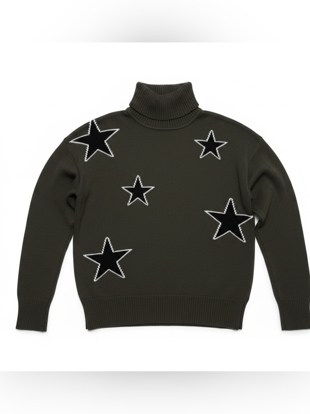 gray Turtleneck Sweater with Black Star punk gothic rock rockabilly pinup goth